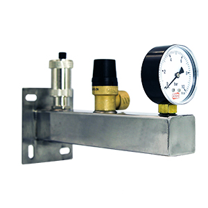 Grupa bezpiecz. INOX z zaworem stopowym 3 bar